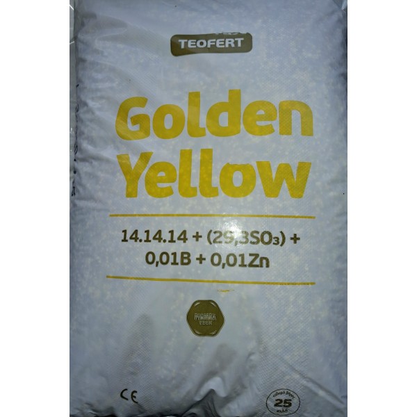 ΛΙΠΑΣΜΑ 14-14-14+1,5Mgο+Zn+B+S (SOP) PIAMAX GOLDEN YELLOW TEOFERT 25kg